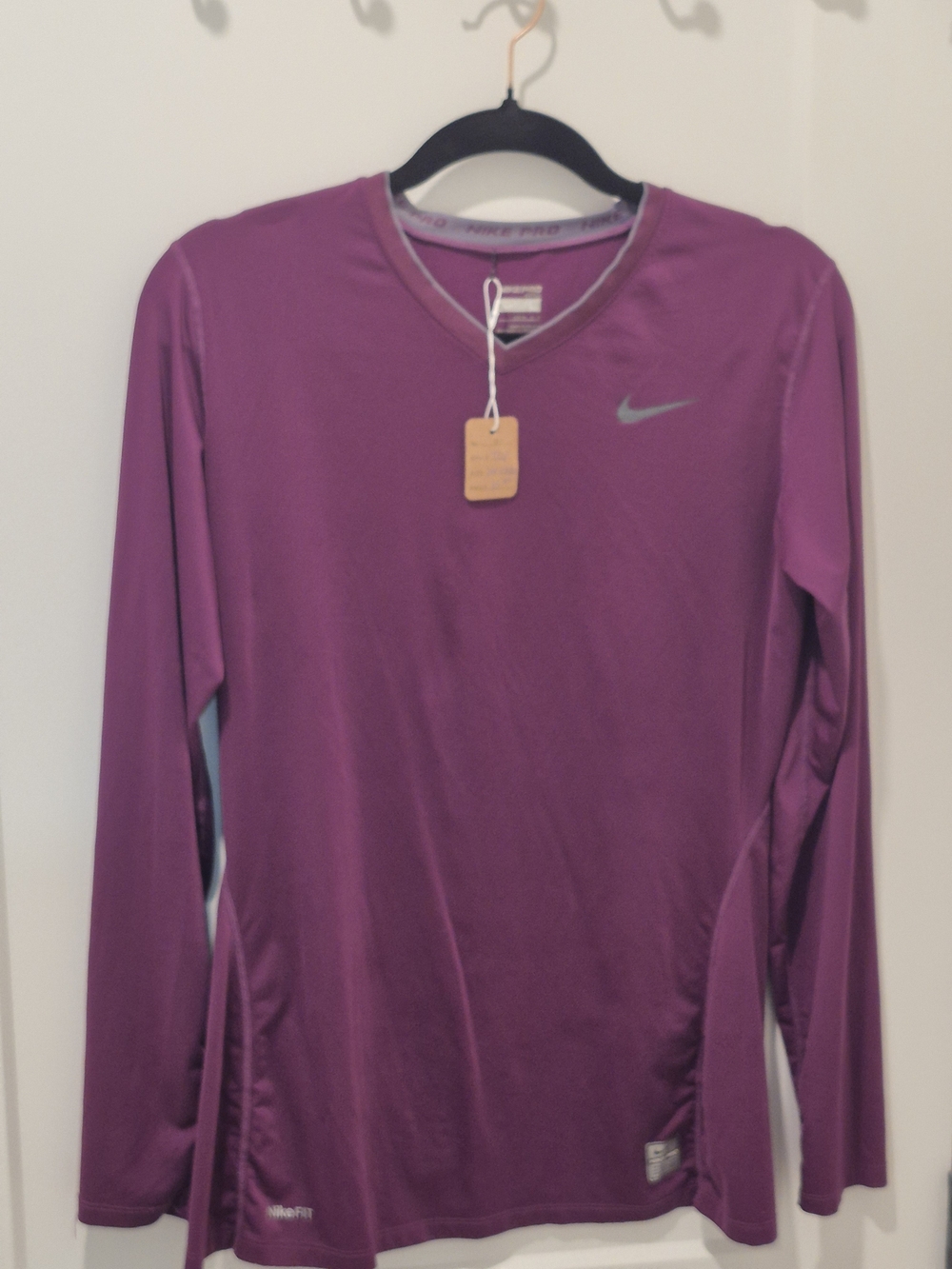 Nike Women’s Purple Long-Sleeve V-Neck Performance Top